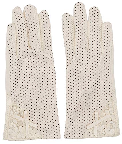 Lovful Women's Outdoor Uv Protection Cotton Anti-skid Driving Gloves,Beige - Thumbnail 4