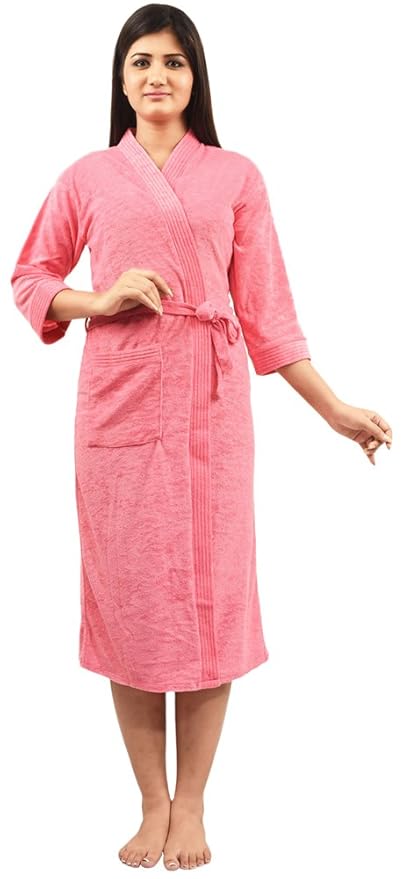 FEELBLUE Cotton Full Bathrobe (Pink)