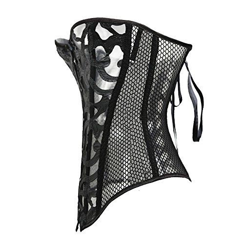 Beauty-You-Donna-Gotico-Corsetto-Bustino-Burlesque-Plus-Dimensioni-con-g-string-Maglia