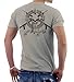 Skull and Speargun Spearfishing T-Shirt: Mens Short Sleeve for Fishing, Scuba Diving, Boating, and Beach - Lt Gray - XL