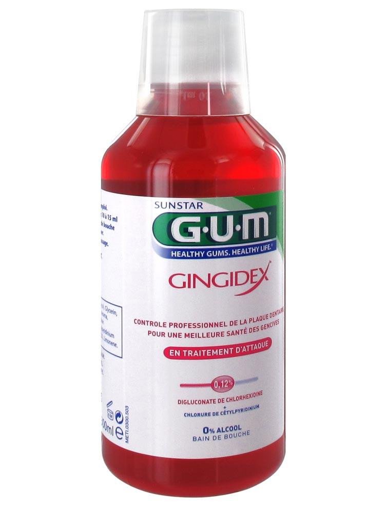 Gum Gingidex Bain de Bouche Traitement d'Attaque Anti-Plaque - 300ml