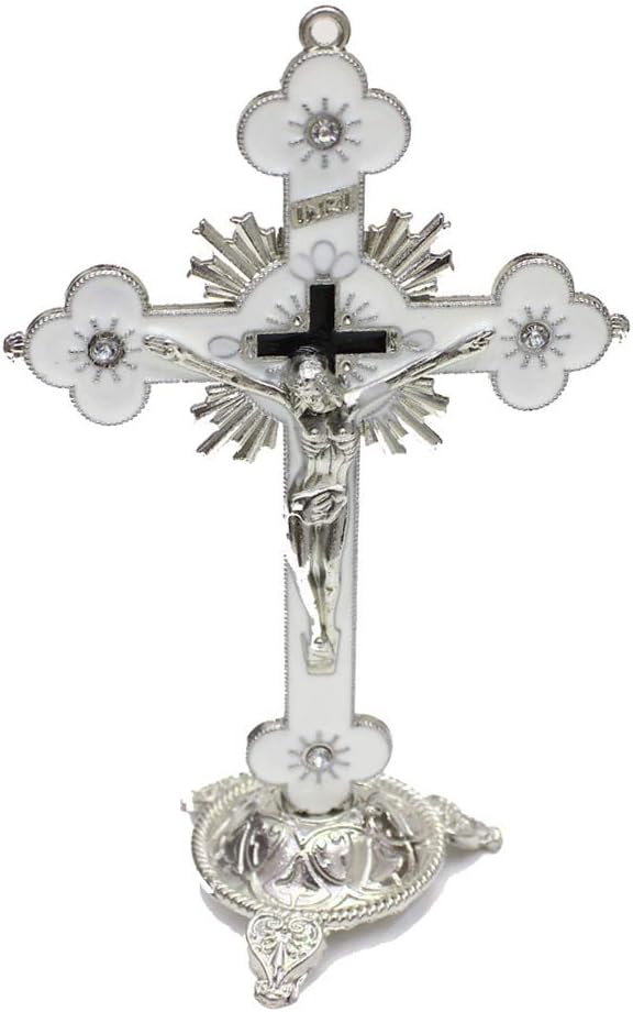 Vxhohdoxs Church Relics Jesus on The Stand Cross Wall Crucifix Antique Home Chapel Decor