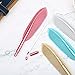 Frienda 12 Pieces Feather Gel Ink Rollerball Pens Feather Ballpoint Black Ink Pens, 0.38 mm Point