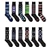 12 Pairs Men's Polka dot Argyle Stripes Fancy Design Dress Socks, sock size 10-13