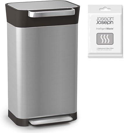 Amazon ゴミ箱 専用脱臭フィルター Joseph Joseph ゴミを1 3に圧縮するゴミ箱 クラッシュボックス ジョセフジョセフ Joseph Joseph ゴミ箱用アクセサリ