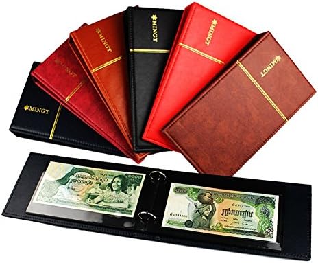 Stamp Album Banknote Postcard Stockbook Collection Combo Hardcover PU Leather 2 Ring Binder with 10pcs clear sheets