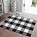 Ecoshome Cotton Bath Runner Checkered Plaid Area Rug Door Mat for Entry Way Washable Carpet for Kitchen (24