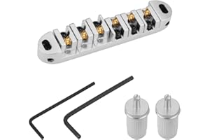 SING F LTD Locking Roller Bridge with Positioning Posts Compatible with Epiphone Les Paul Guitar(Silver)