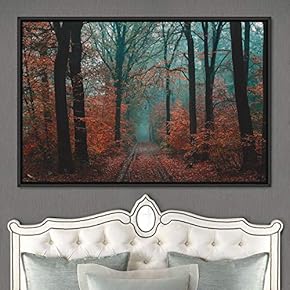 signwin Framed Canvas Wall Art Rustic Woods Brown...