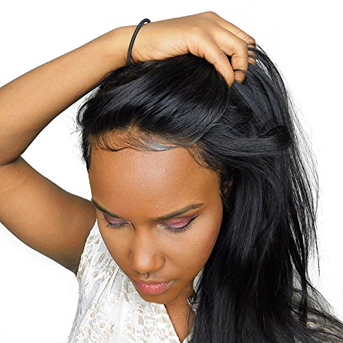 Cici Collection 360 Lace Frontal Closure Brazilian Lace Virgin Hair Straight Natural Hairline Lace Band Frontal Bleached Knot Pre Plucked With Baby Hair (18inch, Straight)