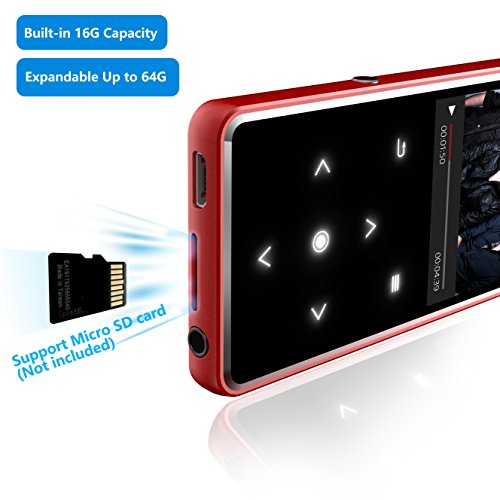 16G Bluetooth 4.0 MP3 Player with FM/Voice Recorder,Valoin Lossless Sound Digital Music Player with 2.4 Inch Screen Sensitive Touch Buttons - Thumbnail 4