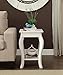 eHomeProducts White Finish Curved Legs Accent Side End Table with Bottom Shelf