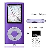 Tomameri Purple Portable MP4 Player MP3 Player Video Player with Photo Viewer , E-Book Reader , Voice Recorder with 32 GB Micro SD Card