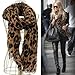 Smartele Star Favorite Coffee Oversized Leopard Scarf Pattern Animal Print Shawl Scarf Wrap with Free Gift Shawl Scarf Wrap for Women
