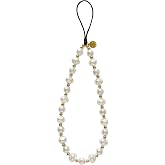 Drawwind Phone Charm Strap Cute Wrist Straps Cell Phone Charm String Y2K Aesthetic Lanyard Wristlet Chain for Case Camera AirPods Bags Keychains (Classic Pearl)