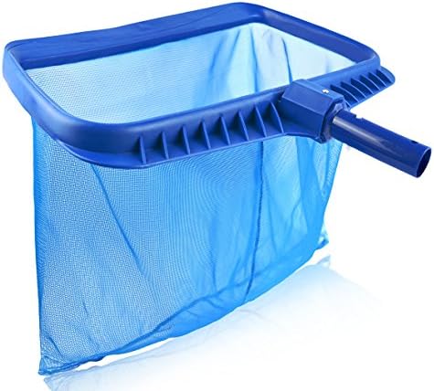 Swimming Pool Skimmer Leaf Rake, Large Opening and Deep Net for Catching Max Debris, 18”L x 8”W x 13”D
