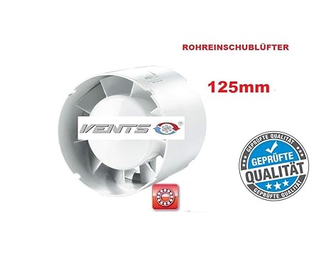 Rohreinschubventilator - Badlüfter -125, Kugellager-NEU 2019