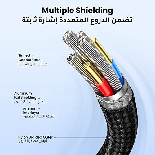 UGREEN USB 3.0 A to A Cable 0.5M 5Gbps USB Male to Male Cord Nylon Braided Wire for Data Transfer Compatible with Hard Drive Enclosures, Printers, Modems, Cameras