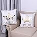 misaya Bronzing Flannelette Home Pillowcase 18x18 Decorative Cushion Cover Queen & King, Tiaras & Crown Gold Throw Pillow Covers Set of 2