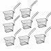 WINHONW 8pcs Mini Square Fry Bakests French Fries Basket 4.1x3.3x2.6Inches Table Serving Frying Chips Baskets, French Fry Holder for Kitchen Restaurant Party Barbecue(Silver)