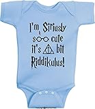 I'm Siriusly Soo Cute It's A Bit Riddikulus Funny Harry Potter Baby Wizard Onesie (Boys and Girls) by BeeGeeTees (6 Months, 4 Light Blue)
