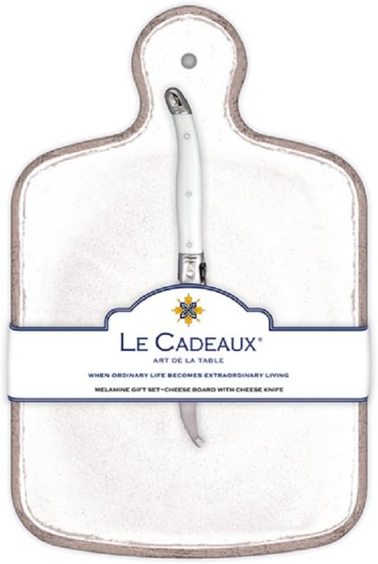 Le CadeauxRustica Cheese Board With Knife, White