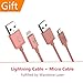 iPhone Charger, with Lightning Cable and Micro USB Cable, Smart Multi-Port USB Travel Wall Charger by Wanshine, 31W/6.2A - 4 Port, Compatible with iPhone X/8/7, Samsung Galaxy S9/S8/S7, Orange