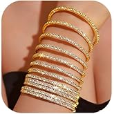 MOEEIJEW Rhinestone Bracelet Set for Women Sparkly Crystal Stretch Bracelet Wedding Party Jewelry