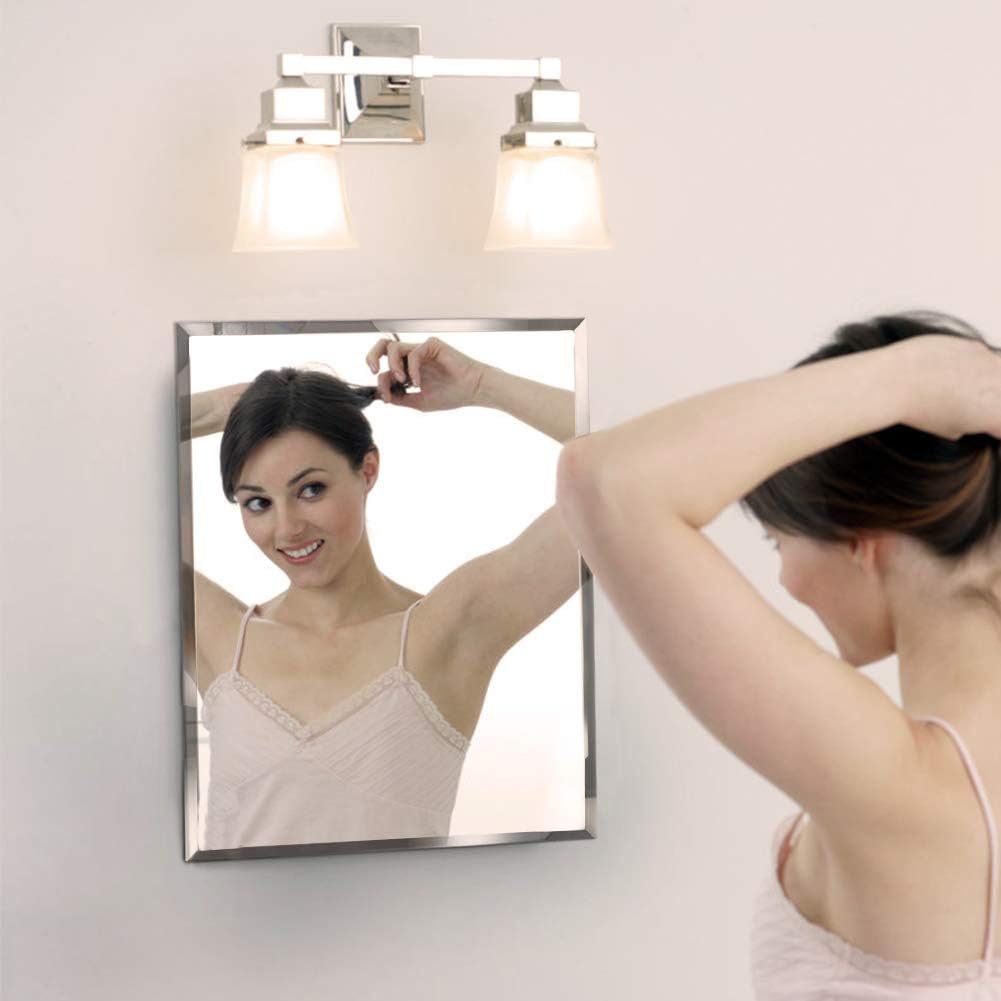 Calenzana Frameless Mirror Wall Hanging and Desk Standing, Compatible with Makeup Vanity Mirrors,10.6x13 inch: Furniture & Decor