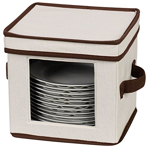 Household Essentials 534 Dinnerware Storage Box with Lid and Handles