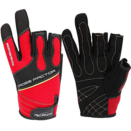 AISHANG Anti-Rutsch-Angelhandschuhe 3 Wasserfeste, atmungsaktive, rutschfeste Outdoor-Sporthandschuhe für das… – Bild 5