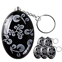 Lermende 120 dB Personal Alarm Keychain Emergency Safety Self Defense Keyring Batteries Included Black, 6pcs/Pack