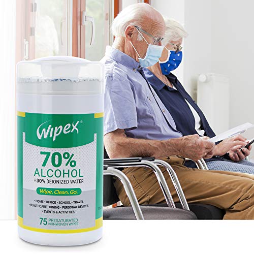 Wipex 70 Isopropyl Alcohol Wipes Large Multipurpose Wipes, New Lint