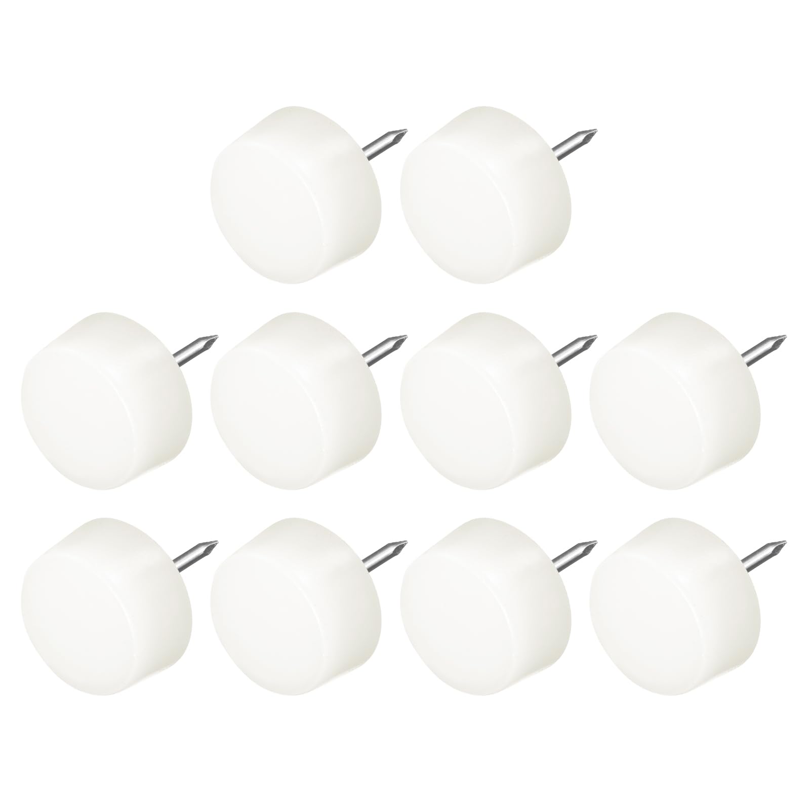 METALLIXITY Furniture Feet Nail (22mm/0.87in) 20Pcs, Plastic Round Thick Base Chair Glides Sliders - for Chairs Sofa Furniture Sliders Protector Pad, White