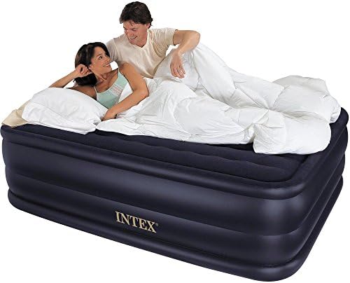 Intex Queen 22" Raised Downy Airbed Mattress with Built-in Electric Pump