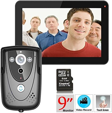 MAOTEWANG 9 "Video Intercom Doorphone Doorbell Intercom (1000TVL Surveillance Camera, 9" Monitor Record, Touch, Remote Unlock)