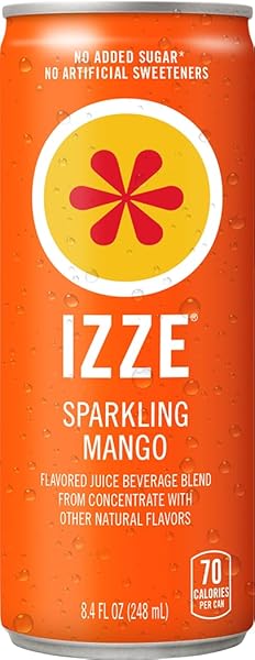 IZZE SPARKLING JUICE BEVERAGE BLEND, DAWN VARIETY PACK, MANGO, CLEMENTINE, STRAWBERRY, POMEGRANATE, NO SUGAR ADDED, 8.4 FL OZ, 24 CANS