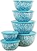 Calypso Basics by Reston Lloyd Marble 12 Piece Enamel on Steel Bowl Set, Turquoise