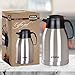 Utopia Home Premium Thermal Carafe Pitcher - 2 Liters Capacity - Double Wall Vacuum Insulation - Stainless Steel Unbreakable Construction - For Hot and Cold Beverages