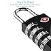 Puroma TSA Approved Luggage Lock 4 Digit Combination Travel Locks for Suitcases, Luggage, Backpack - Black & Silver