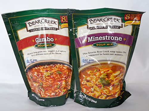 Bear Creek Country Kitchens Soup Mix 2 Flavor Variety Bundle: (1)Minestrone Soup Mix (1) Gumbo Soup Mix