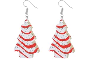 COADIPRESS Christmas Earrings For Women Cute Colorful Acrylic Christmas Santa Claus HO HO HO Tree Gingerbread Man Dangle Drop Holiday Earrings Decoration Christmas Jewelry Gifts