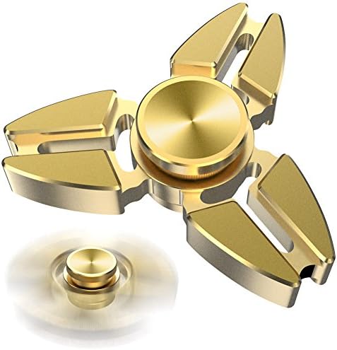 Fidget Spinner Brass Metal [Over 3 min] Long Spinning Time Finger Gyro Toy High Speed with Great Stability &amp; No Noise Colorful Hand Spinner Time Killer Toy Stress Relief