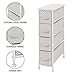 mDesign Narrow Dresser Storage Tower Stand with 4 Removable Fabric Drawers - Steel Frame, Wood Top Organizer for Bedroom, Entryway, Closet - Spira Collection - Taupe/Natural
