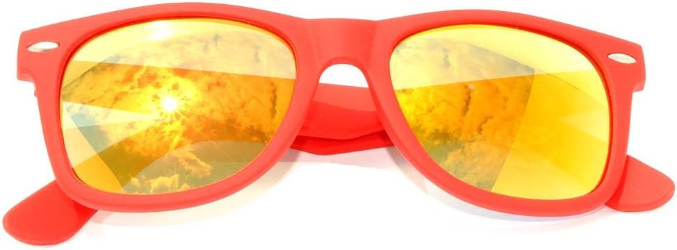 OWLRetro Vintage Sunglasses for Women Men, UV Protected Matte Rectangle Shades, Colorful Mirror Lens Sun Glasses
