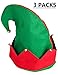 Moon Boat 3Pack Christmas Elf Felt Hat - Jingle Bells Xmas Holiday Party Costume Favors Gifts Accessoriess