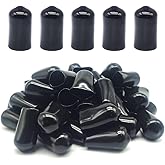 Rubber End Caps, 3/8" Vinyl End Caps Bolt Screw Covers Thread Protectors, Round Flexible Rubber Screw Covers Bolt Caps 50 Pac
