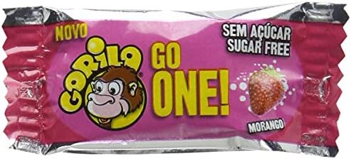 Lusiteca Gorila One Strawberry Sugar Free Chewing Gum in Display Pack, 200 Pieces