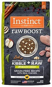 Instinct Raw Boost Healthy Weight Grain Free Recipe with Real Chicken Natural Dry Dog Food by Nature's Variety, 20 lb. Bag Instinct Raw Boost Healthy Weight Grain Free Recipe with Real Chicken Natural Dry Dog Food by Nature's Variety, 20 lb. Bag