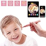 Ear Camera, 1080P FHD Wireless Ear Wax Removal Endoscope, Super Light Lens WiFi Ear Endoscope with 6 LED Lights, Ear Otoscope Camera with 3-Axis Gyroscope, Compatible with Smartphone and Tablet.